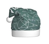 BJNGHKLN Cappello di Babbo Natale per adulti con stampa di parole di matematica, cappello per feste di Natale, decorazioni natalizie