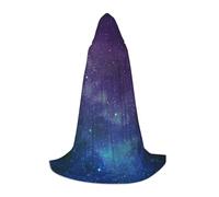 BJNGHKLN Halloween Piano Lunghezza Con Cappuccio Cape Universo Con Stelle E Galaxy Interstellare Stampa Lungo Con Cappuccio Mantello Per Teen