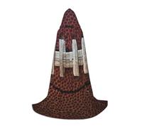 BJNGHKLN Halloween Piano Lunghezza Con Cappuccio Capo Americano Football Lacci Stampa Lungo Con Cappuccio Mantello Per Teen