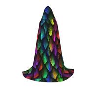 BJNGHKLN Halloween Piano Lunghezza Con Cappuccio Capo Drago Scala Stampa Lungo Con Cappuccio Mantello Per Teen