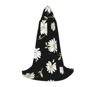 BJNGHKLN Halloween Piano Lunghezza Con Cappuccio Del Capo Daisy Stampa Lungo Con Cappuccio Mantello Per Teen