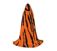 BJNGHKLN Halloween Piano Lunghezza Con Cappuccio Mantello Arancione Tigre Leopardo Stampa Lungo Con Cappuccio Mantello Per Teen