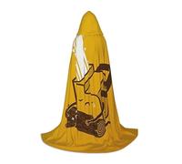 BJNGHKLN Halloween Piano Lunghezza Con Cappuccio Mantello Carino Piangere Chainsaw Stampa Lungo Con Cappuccio Mantello Per Teen