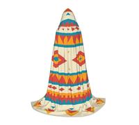 BJNGHKLN Halloween Piano Lunghezza Con Cappuccio Mantello Con Cappuccio Nativo Americano Stampa Lungo Mantello Con Cappuccio Per Teen