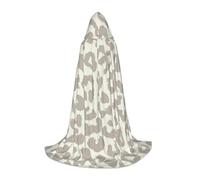 BJNGHKLN Halloween Piano Lunghezza Con Cappuccio Mantello Marrone Modello Leopardo Stampa Lungo Con Cappuccio Mantello Per Teen