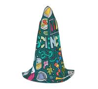 BJNGHKLN Mantello con cappuccio lungo di Halloween lunghezza del pavimento del fumetto scienza tema stampa lungo mantello con cappuccio per adolescenti