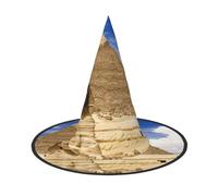 BJNGHKLN Piramidi d'Egitto Stampa Halloween Cappello Strega Per Le Donne Cappello Del Partito Per Halloween Festività Cosplay Costume Ensemble