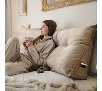 Björn&Schiller cuscino schienale - cuscino da lettura per letto e divano, cuscino grande per la testata del letto, con fodera lavabile (Beige, 200 cm)