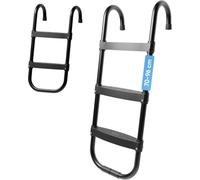 Björn&Schiller Scaletta per trampolino - Scala regolabile in altezza per trampolino (70-96 cm), universale, 3 gradini, antiscivolo, fissaggio stabile, resistente alle intemperie, facile da montare