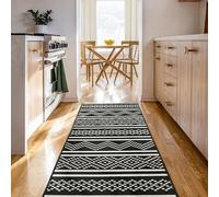Björn&Schiller Tappeto passatoia 60 x 180 cm, antiscivolo, per corridoio, camera da letto e soggiorno, moderno tappeto lungo da cucina, nero