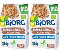 BJORG Granola Classica Avena Integrale Croccante Bio, Cereali da Colazione Biologici, Senza Zuccheri Aggiunti, Ricchi di Fibre, per Vegani e Vegetariani, 280g (Confezione da 2)