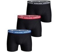 Bjorn Borg Uomo Noos Contrast Solids Confezione da 3 Boxer - Nero - L