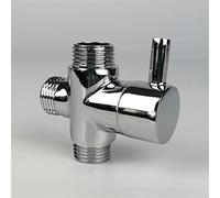 BJPCTUSF G1/2quot Adattatore a T in Ottone Cromato Bagno DocciaAccessori Deviatore Acqua Valvola di riempimento a 3 Vie 1 Pezzo(Dn15)