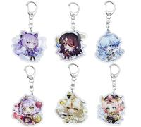 BJPERFMS Portachiavi Genshin Impact, Keychain Anime, Ciondolo, Limitato Personaggio Ciondoli, Auto Porta Chiavi, per Borse Scuola