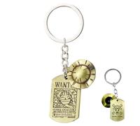 BJPERFMS Portachiavi One Piece, Keychain One Piece con Cappello di Paglia, Portachiavi Anime Luffy Gadget, Chiavi Accessori Regalo per Anime Fans