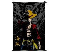 BJPERFMS Posters One Piece Luffy, One Piece Poster Anime Wallscroll, Quadro Anime Hanging Painting per Soggiorno, One Pieces Scroll Poster, Wall Art Painting Scroll