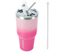 BJPKPK Bicchiere da 30 once con coperchio e cannuccia da viaggio in acciaio inox isolato bicchieri termici, Sakura