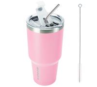 BJPKPK Bicchiere termico da 30 once con coperchio e cannuccia Bicchiere da viaggio in acciaio inossidabile con rivestimento a polvere Tazza da vi