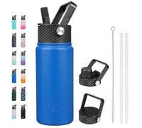 BJPKPK Borraccia termica con coperchio con cannuccia, in acciaio inox, 510 ml, bottiglia dell'acqua calda e fredda con 3 coperchi, a prova di perdite, senza BPA, tazza da viaggio a bocca larga, per la