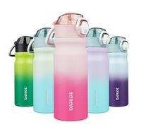 BJPKPK Borraccia termica da 510 ml, con cannuccia, in acciaio inox, a doppia parete, senza BPA, a prova di perdite, con coperchio ribaltabile e beccuccio in morbido silicone, motivo fiori di ciliegio