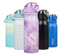 BJPKPK Bottiglia d'acqua con cannuccia, bottiglia d'acqua isolata da 25 once, riutilizzabile, thermos in metallo in acciaio inox con coperchio a prova di perdite e maniglia per il trasporto, alba