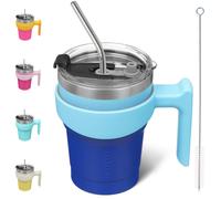 Bjpkpk da 10 once di bicchiere con coppe di bicchiere isolato in acciaio inossidabile con coperchio e paglia per il cielo di casa o auto