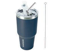 BJPKPK Tumbler da 30 once con coperchio e cannuccia in acciaio inossidabile a doppia parete