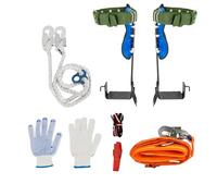 BJTDLLX Set di attrezzature per arrampicata su albero, ramponi per arrampicata su albero, 2 punte, picchetti per arrampicata su albero, attrezzatura da arrampicata con imbracatura e corda, portata 100