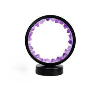 BJYX Luce Notturna Ametista, Lampada da Tavolo in Cristallo Curativo, Luce Notturna in Cristallo Naturale per Terapia Energetica Positiva, Meditazione Reiki, Regalo Premium