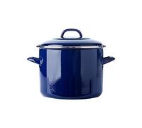 BK Indigo Pentola Smaltata del Patrimonio Olandese con Coperchio con Rivestimento Antiaderente Ceramico Senza PFAS, 24 cm/8,7 Litri, Induzione, Lavabile in Lavastoviglie, Sicuro al Forno, Blu Cobalto