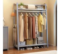 BK&MF Appendiabiti Autoportante in Legno,Minimalista Robusto Attaccapanni Appendiabiti Ingresso Appendi Abiti Cappotti Cappelli Borse,Grigio,47x16x67inch
