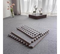 BK&MF Piastrelle di Schiuma Spesse Interlock, Tappeto Gioco Effetto Lino, Antiscivolo e fonoassorbente, Tappeto Puzzle Lavabile per Soggiorno e Camera dei Bambini,Grigio,10PCS