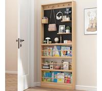 BK&MF Scaffale in Legno, Scaffale Nascosto Dietro la Porta con Pannello Forato, Montaggio a Parete Salvaspazio Contenitore Compatto per Giocattoli,Yellow+Black,24x4x70inch
