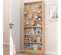 BK&MF Scaffale in Legno, Scaffale Nascosto Dietro la Porta con Pannello Forato, Montaggio a Parete Salvaspazio Contenitore Compatto per Giocattoli,Giallo,16x4x70inch