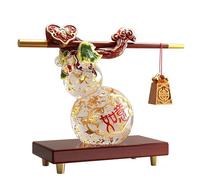 BK&MF Scultura di Zucca Cinese di Lusso in Resina con Base, Decorazione Portafortuna Ruyi, Regalo per Inaugurazione Casa con Scatola Regalo,B,35x12x25cm(14x5x10inch)