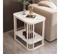 BK&MF Tavolino moderno con struttura in metallo, tavolino da divano mobile a 2 ripiani, tavolino per il soggiorno per la camera da letto, G, 60 x 40 x 55 cm (24 x 16 x 22 pollici)