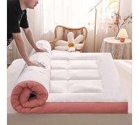 BK&MF Topper Materasso Extra Spesso, coprimaterasso soffice Pillow Top, protettore Trapuntato Imbottito con Elastici per Camera da Letto,Pink a,120x200cm(47x79inch)