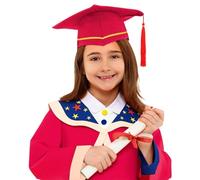 Bkazwe Costume da Laureato Bambini 1-18 Anni Set Toga Accademica e Cappello Tocco con Nappa Abito Diploma per Cerimonia Asilo Nido e Scuola Primaria Regolabile, Traspirante per Performance