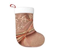 BKDODKS Adorabili calze di Natale con stampa glitterata color oro rosa, decorazioni per feste di Natale, festività natalizie