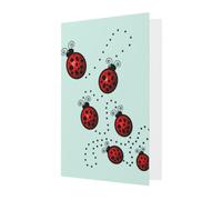 BKDODKS Art Ladybug Tracks - Set di biglietti di auguri natalizi, 10 x 15 cm, per tutte le occasioni