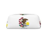 BKDODKS Astuccio grande con stampa bandiera dello stato dell'Illinois, astuccio per matite con cerniera, astuccio per lavoro e viaggio - astuccio multifunzionale