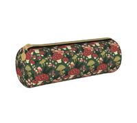 BKDODKS Astuccio in pelle con stampa artistica con funghi luminosi, per adulti, unisex, con cerniera, leggero