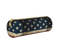 BKDODKS Astuccio in pelle con stampa bandiera americana, per adulti, unisex, con cerniera, leggero