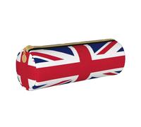 BKDODKS Astuccio in pelle con stampa bandiera britannica, per adulti, unisex, con cerniera, leggero