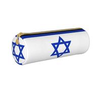 BKDODKS Astuccio in pelle con stampa bandiera israeliana per adulti, unisex, con cerniera, leggero