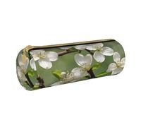 BKDODKS Astuccio in pelle con stampa di fiori di corniolo primaverile, per adulti, unisex, con cerniera, leggero
