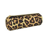 BKDODKS Astuccio in pelle con stampa leopardata, per adulti, unisex, con cerniera, leggero