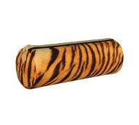 BKDODKS Astuccio in pelle per adulti con stampa a righe tigre, per uomini e donne, astuccio con cerniera leggero