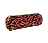 BKDODKS Astuccio in pelle per adulti con stampa bacon, per uomini e donne, astuccio con cerniera, leggero