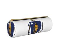 BKDODKS Astuccio in pelle per adulti con stampa bandiera del Massachusetts, unisex, con cerniera, leggero